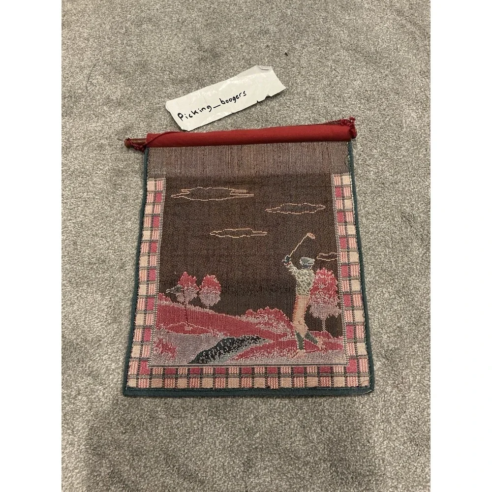 2 Vintage Windham‎ Weavers 19TH Hole embroidered golf house yard flag